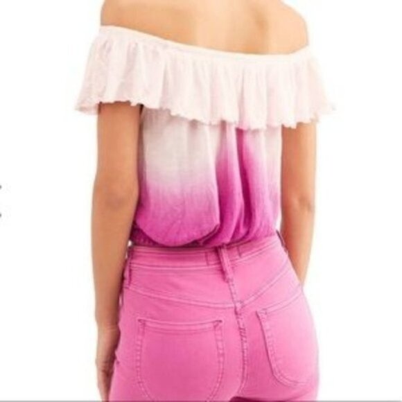 NWOT Free People Cora Lee Pink Off Shoulder Top - Picture 2 of 8
